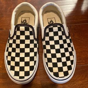 Size 4 checkered sneakers Vans